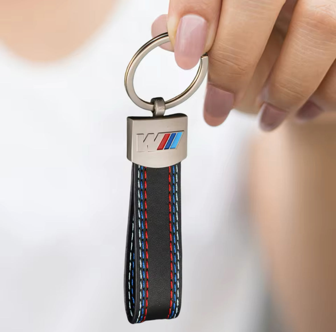 M-Power Leather Keychain Car Metal Key