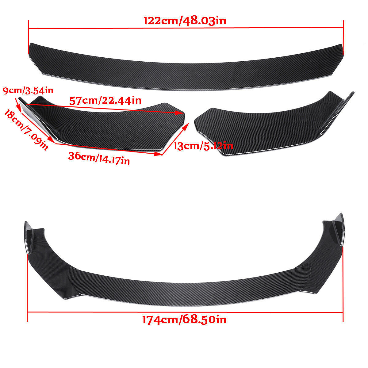 Carbon Fiber Front Bumper Lip Spoiler Splitter For BMW F10 F30 F32 F36 F80 M3 M4