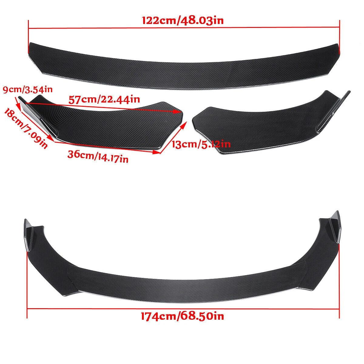 Carbon Fiber Front Bumper Lip Spoiler Splitter For BMW F10 F30 F32 F36 F80 M3 M4