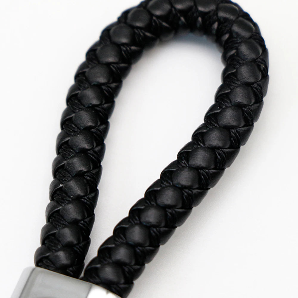 PU Leather Braided Woven Rope Keychain