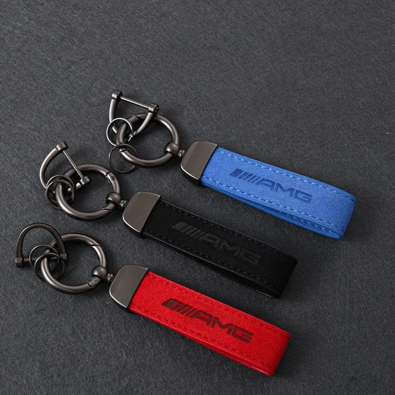 Suede Car Key Chain Ring Holder For Mercedes