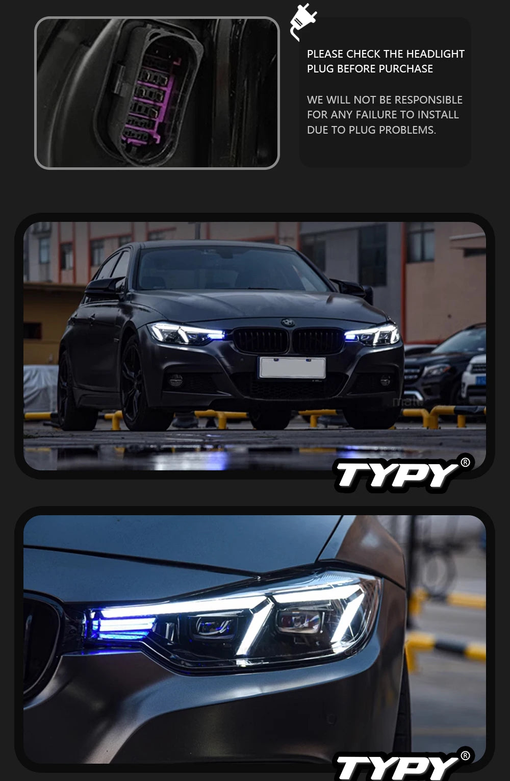 TYPY Car Lights LED Headlamps For BMW F30 Headlights Projector Lens F35 Front Lamps 318i 320i 325i 328i 330i 335i DRL Auto Parts