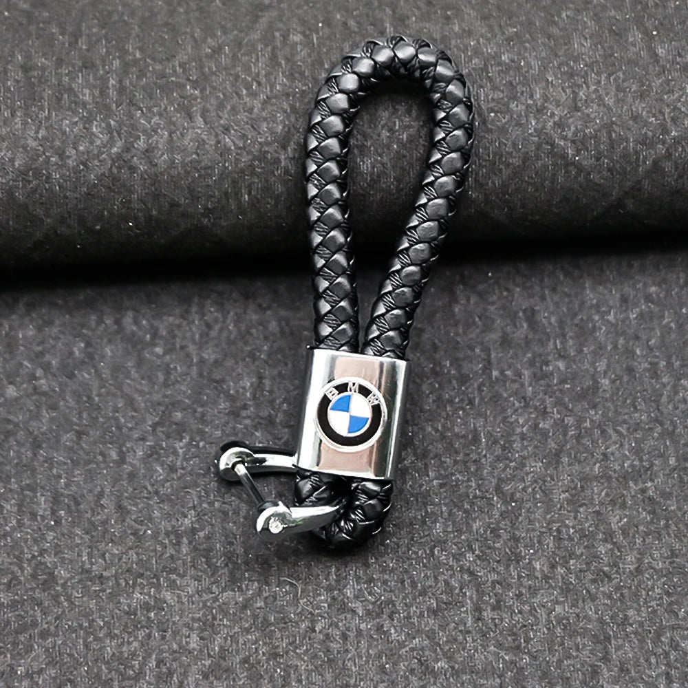 PU Leather Braided Woven Rope Keychain