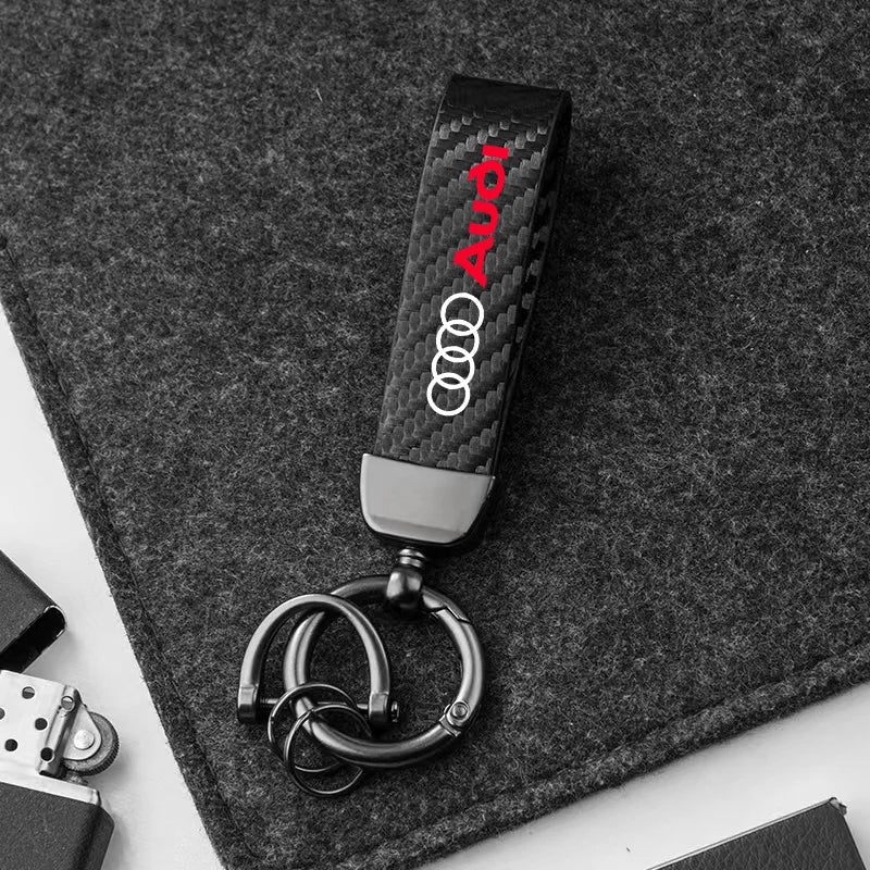 Keychain Carbon Fiber For Audi a3 a4 a5 a6 a7 a8 Q3 Q4 Q5 Q6 Q7 b8 b6 c6 Car Zinc Alloy Luxury Car Accessories