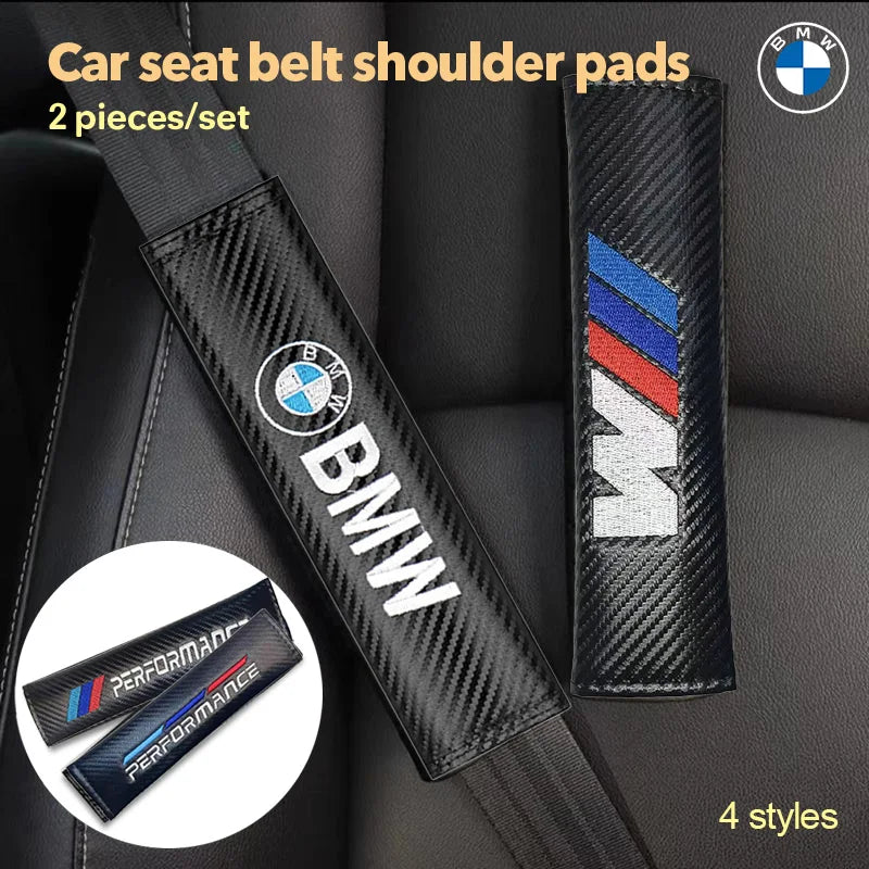 Carbon Fiber Car Seat Belt Cover For BMW