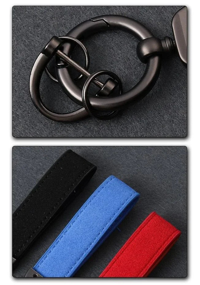 Suede Car Key Chain Ring Holder For Mercedes