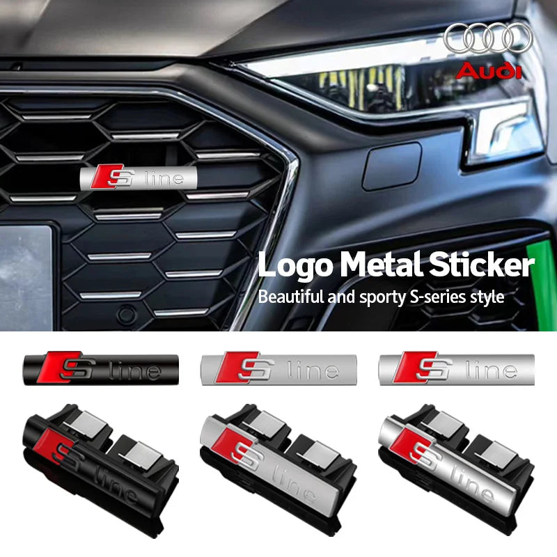 3d Metal Audi S Line Emblem Black