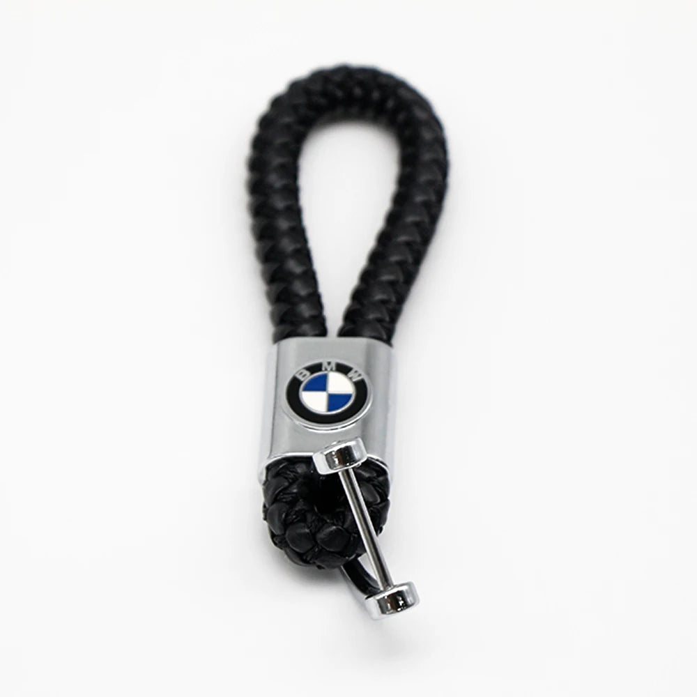 PU Leather Braided Woven Rope Keychain