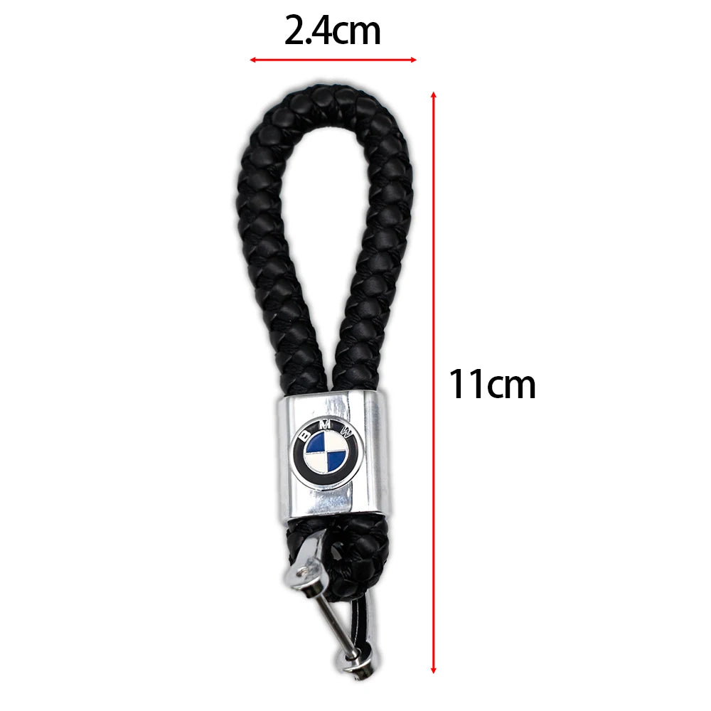 PU Leather Braided Woven Rope Keychain