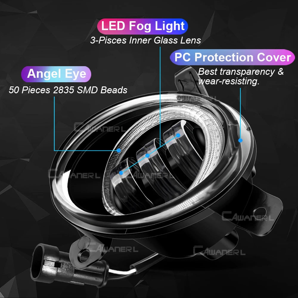 2 X Car Angel Eye LED Fog Lights for BMW 3 series