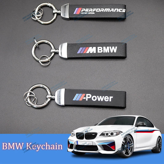 Leather Car Keychain Anti-lost Alloy Metal Ring Pendant