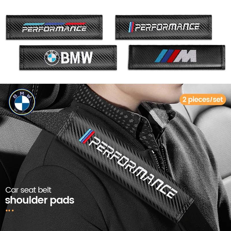 Carbon Fiber Car Seat Belt Cover For BMW