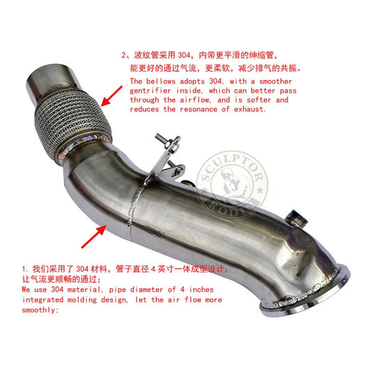 Catless downpipe for BMW B48 2.0T