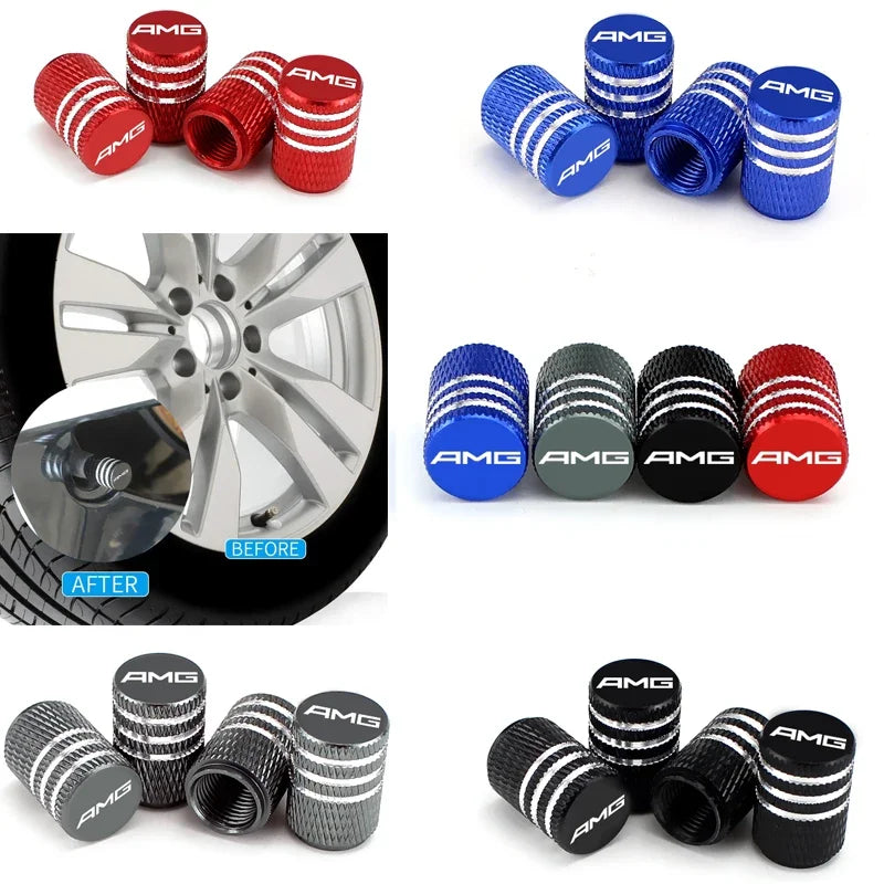 4pcs Car Wheel Tire Valve Caps Tyre Rim Stem