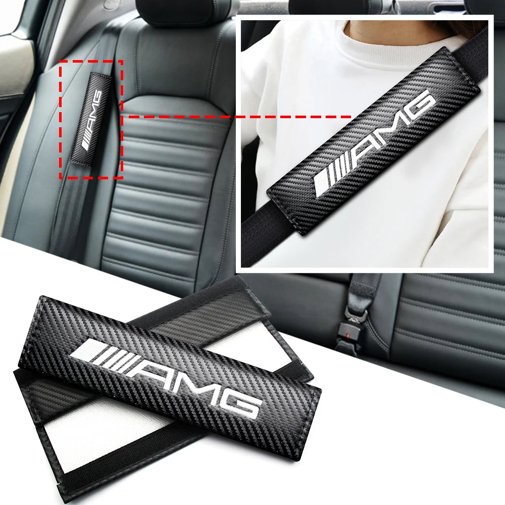 Carbon Fiber Leather Car Seat Belt For Mercedes